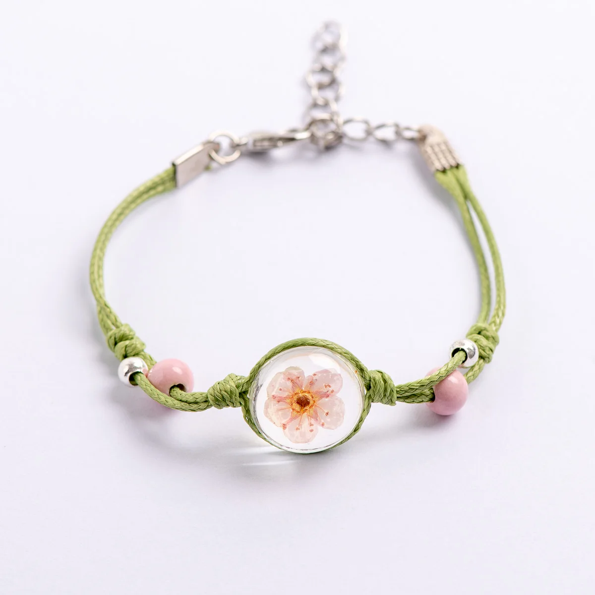 Crystal Transparency Flower Charms Bracelets Hand-made Glass Ball Chain & link bracelets&Bangles #EZ522