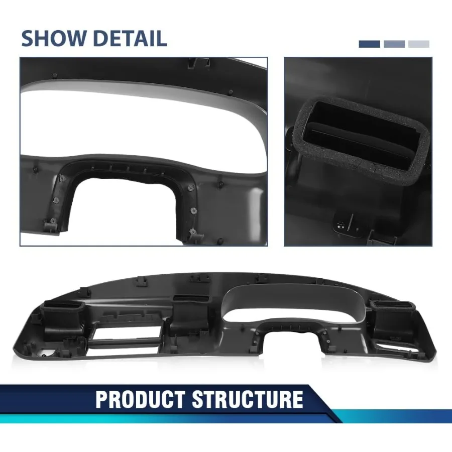 لوحة الكسوة العنقودية الراديوية ذات الحافة الداكنة باللون الرمادي الداكن لتعزيز جماليات داخلية وتكامل سلس مع Ford F250 F350