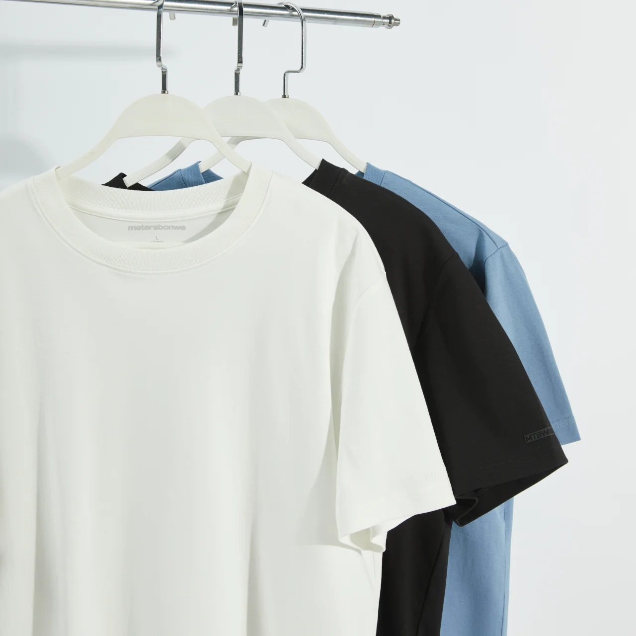 Metersbonwe Men's Solid Color Casual Short Sleeve T Shirt  Round Neck Daily Simple Commuting Casual Classic Trendy  Basic Tees