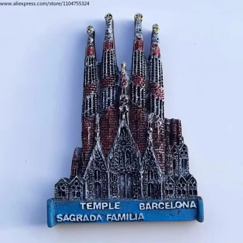 España Barcelona Sagrada Familia Humanidades Turismo Recuerdos Adornos Manualidades Imanes tridimensionales Pegatinas para refrigerador