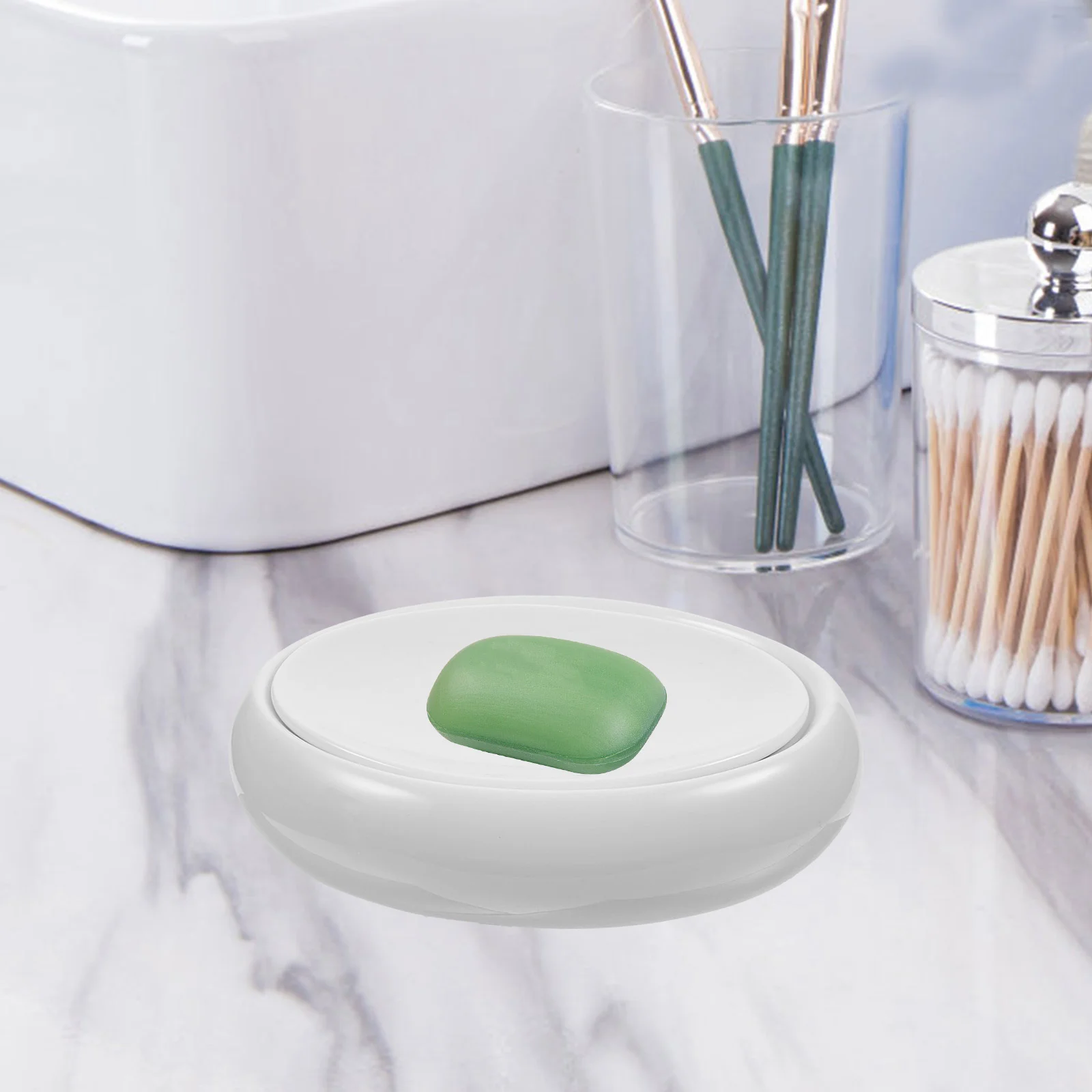 Creative Oval Double Layer Drainable Ceramic Soap Dish White Case Holder Container Home Supplies Shower Bathroom