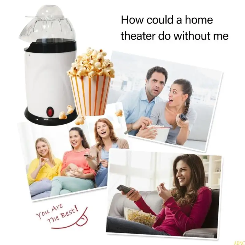 A0NC Hot Air Air Maker Machine 1200W Corn Corn Bopper مع صانع الوجبات الخفيفة لقياس الكأس القابلة للفصل لليالي الأفلام