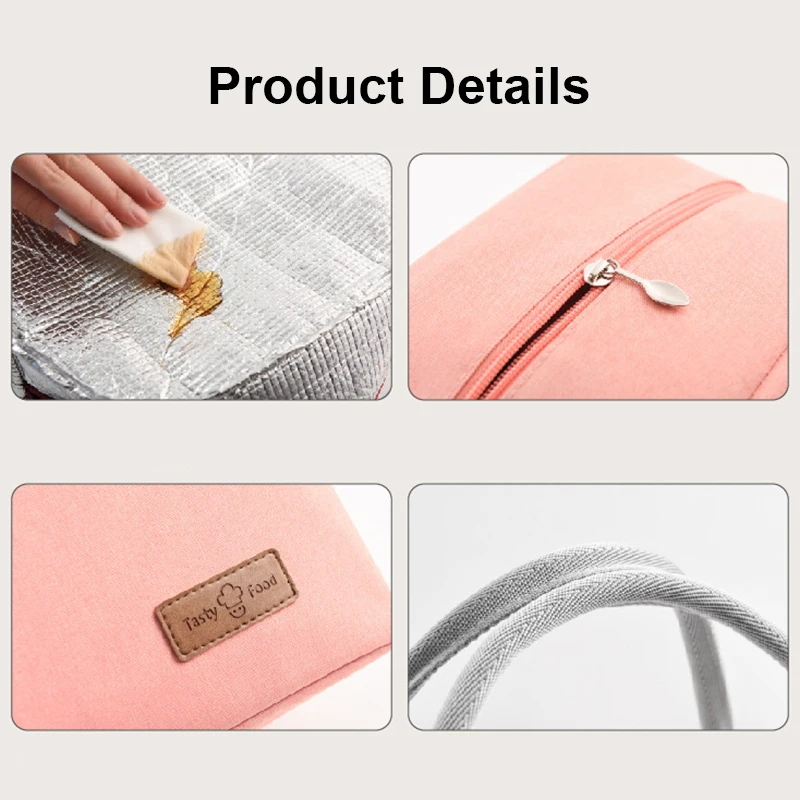 Small Insulated Thermal Lunch Bags for Women Leakproof Food Carrier With Handle Cooler Bag for Work Children's School Lunch Box