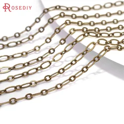 5 Meters Antique Bronze Vintage Style Copper Flat O Shape Chain Diy Jewelry Making Supplies Necklace Accessories for Women