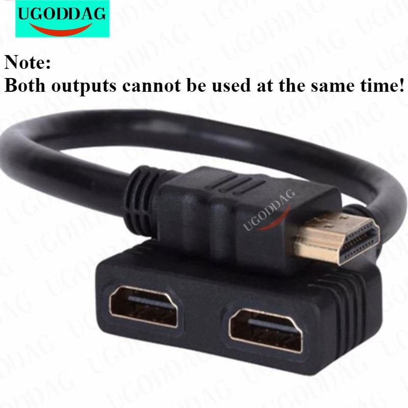 HD 1080P V1.4 2 Dual Port Y Splitter HDMI-Compatible Male to Female Splitter 1 Input to 2 Output Adapter Cable for TV Convert