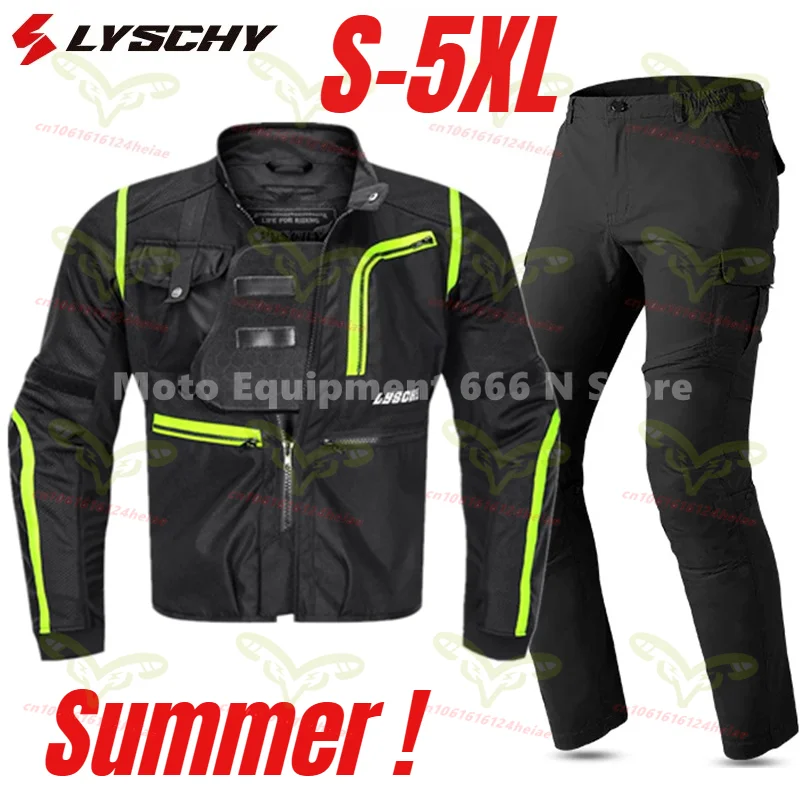 

Мотокуртка LYSCHY летняя мужская дышащая сетчатая, для гонок, с 6 защитными вставками, противоударная экипировка