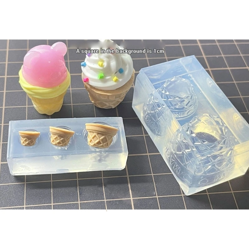 Epoxy Resin Moulds Resin Ornaments Molds Ice Cream Cone Resin Casting Mould Silicone Material DIY Hand-Making Dropship