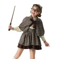 Carnival Purim Girl Detective Costume Lolita British Style Book Week Play Suit Cosplay Halloween Fancy Party Dress