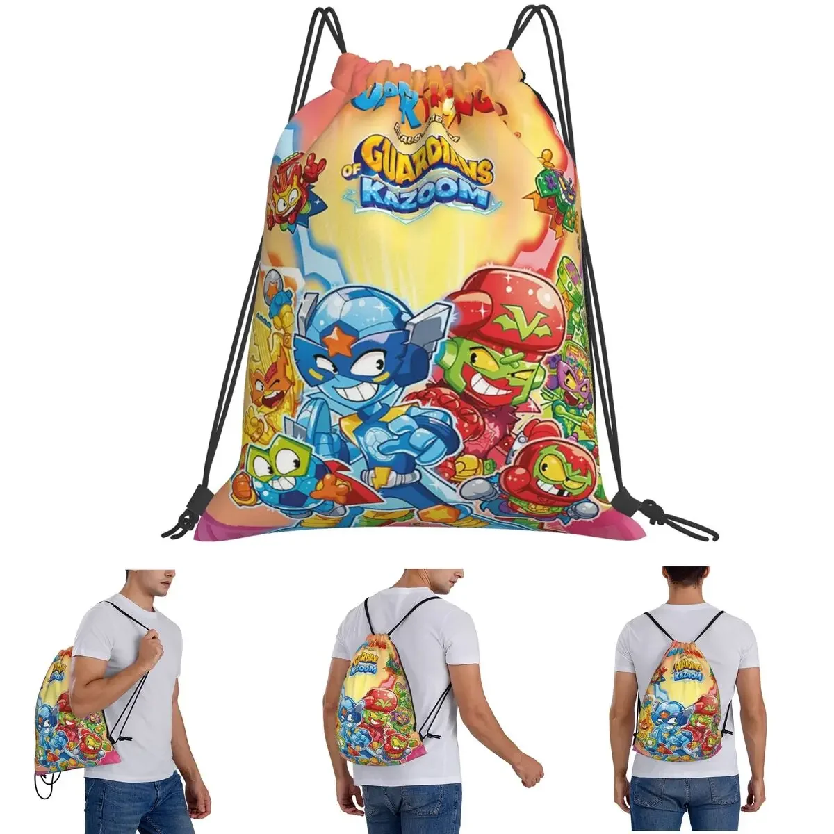 

Рюкзаки Super Zings SuperThings, модные портативные карманные спортивные сумки на шнурке, сумки для книг для мужчин и женщин, студентов