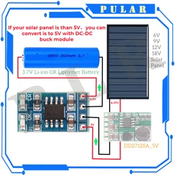 MPPT Solar Charge Controller 1A 4.2V 3.7V 18650 LiPo Li-ion Lithium Battery Charger Module SD05CRMA Solar Panel Battery Charging