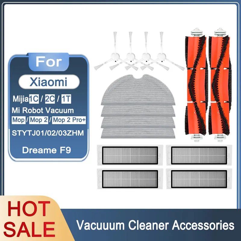 Para Xiaomi Mijia 1C,2C,Mi Robot Vacuum-Mop,Dreame F9,Filtro Escova Principal,Escova Lateral,Mop Pano,STYTJ01ZHM STYTJ02ZHM STYTJ03ZHM SKV4093GL SKV4063GL