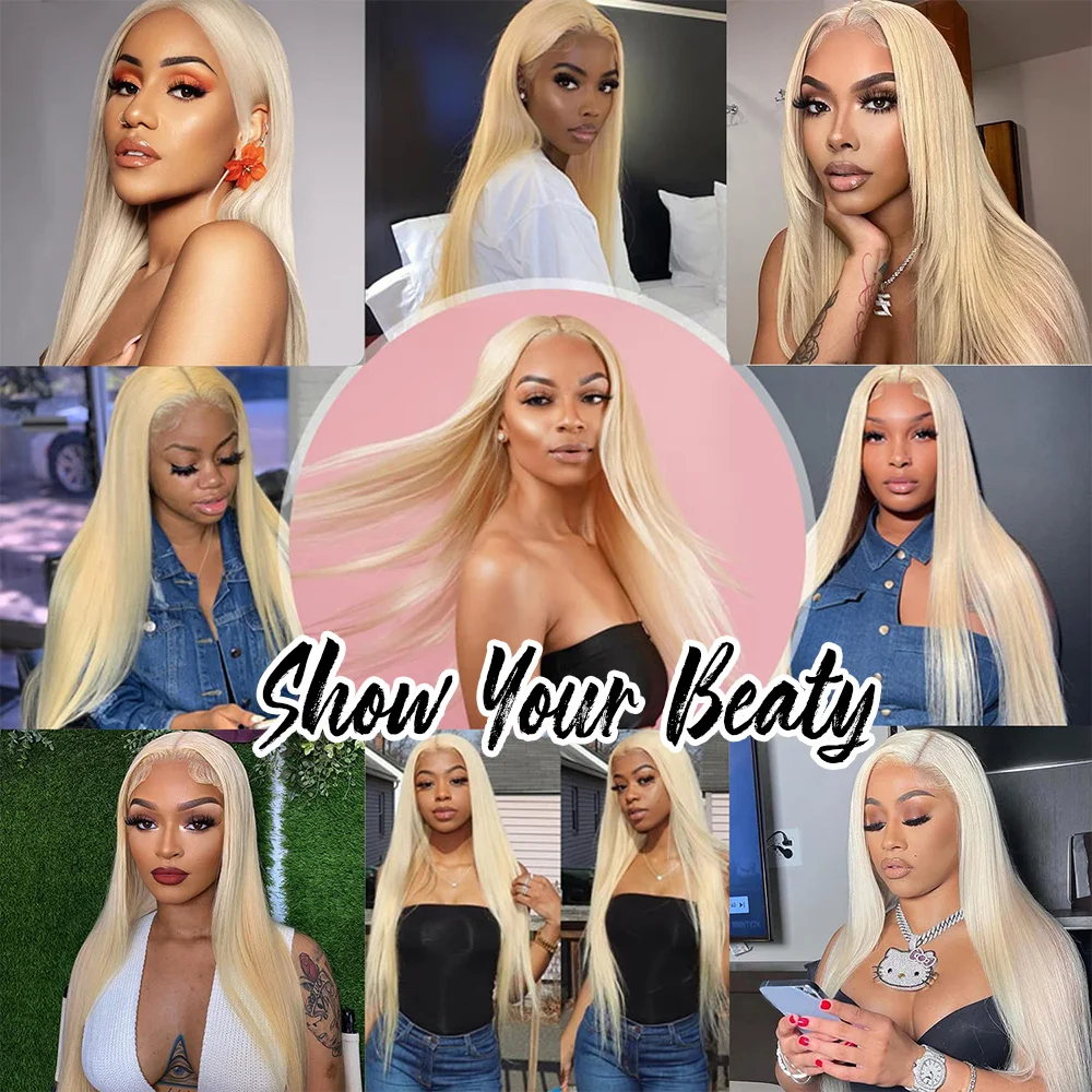 شرارة 613 شقراء 13X4 الدانتيل الشفاف الجبهة شعر طبيعي مفرود باروكة استبدال الشعر المستعار الاستخدام اليومي للنساء أزياء الهالوين