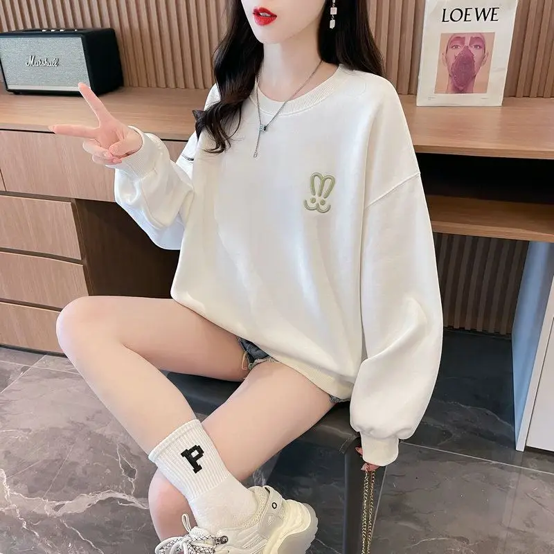 Women Clothing Pullover Long Sleeve O-neck Youth Lively Bright Easy Close to the People Wild Popularity Comfortable Leisure