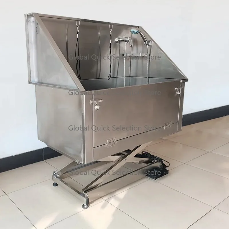 Lu-xury Eco-Friendly Stainless Steel Pet Spa Bathtub for Small Animals & Ferrets Professional Pet Cleaning and Grooming Bath