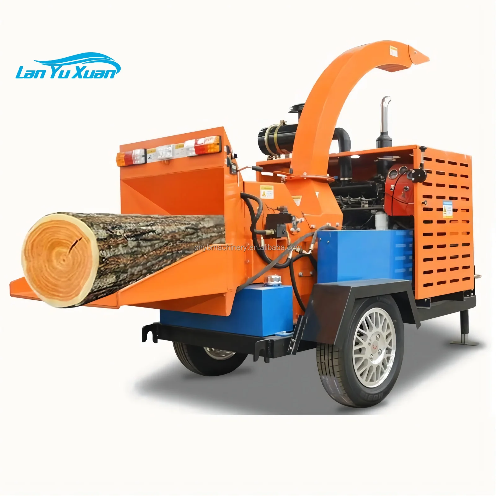 Hot Sale 50 Hp Self Powered  Wood Chipper Machine Hydraulic Feeding Mobile Wood Chipper Shredder