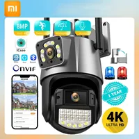 Xiaomi 8MP 4K Wifi Camera Dual Lens Security Waterproof Security Video Surveillance Camera Police Light Alarm IP Camera