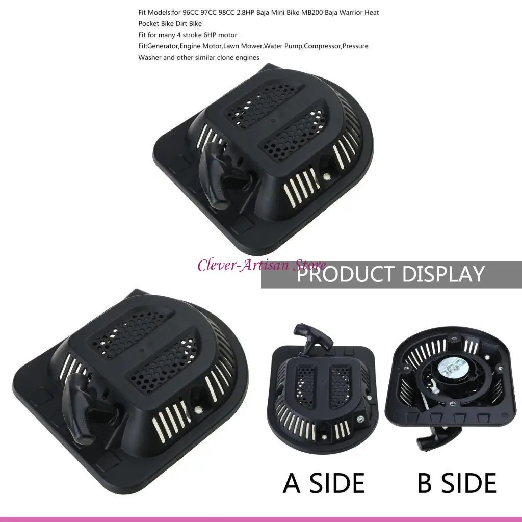 E06B Pull Start Retroced Starter para 96cc 97cc 98cc 2.8hp Baja Mini Bike 4 Stroke 6HP Motor GO GO KART Bike Generator césped