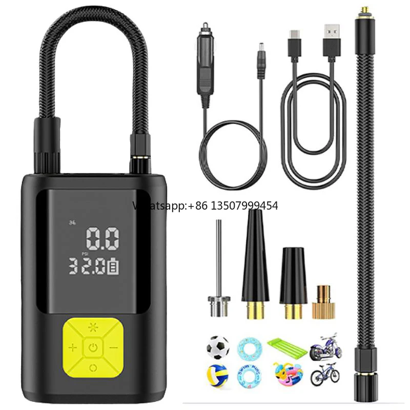 

Portable Car Air Pump 150PSI Wireless Tire Inflator Mini Electric Digital Emergency Tool ABS