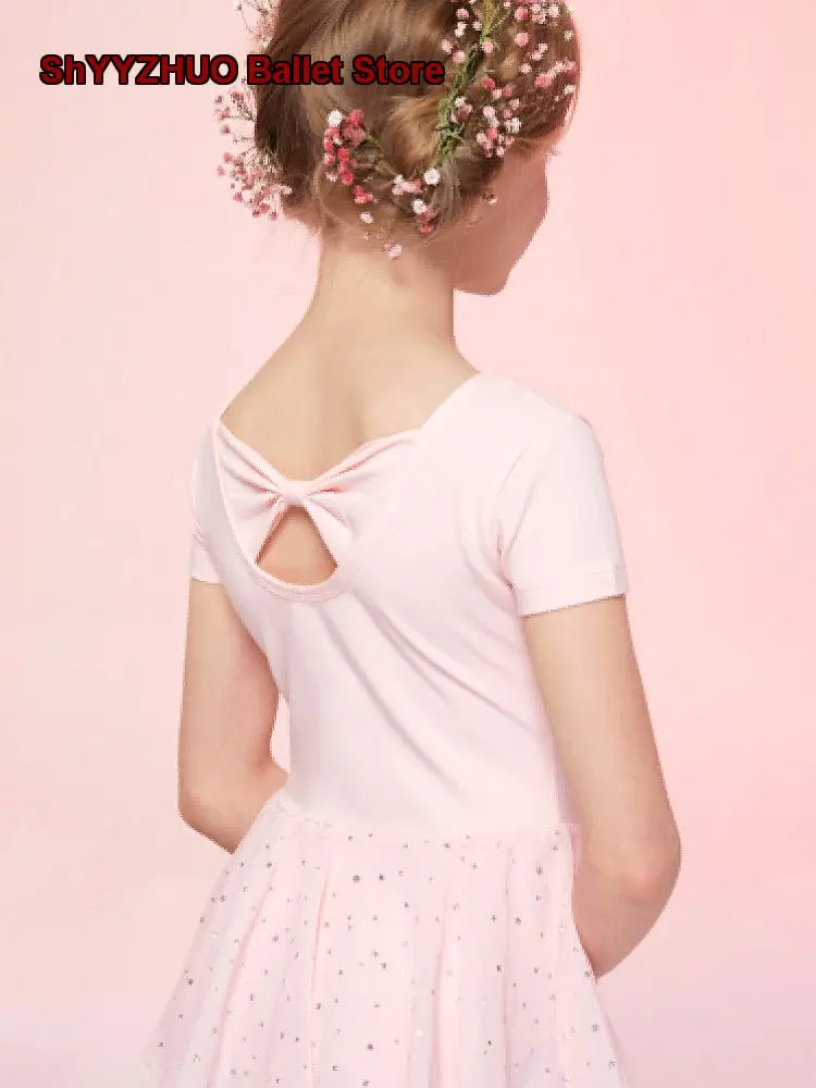 children's-dance-dress-summer-short-sleeves-one-piece-dress-toddler-girl-chinese-dance-gymnastics-kids-girls