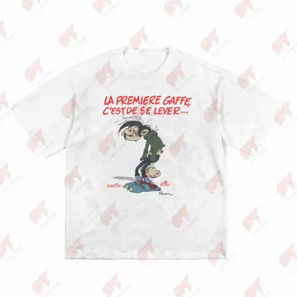 Gaston Lagaffe La Premiere Gaffe Comic Character Short Sleeve Tee 100% Cotton T-Shirt