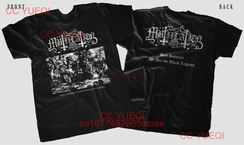 New Dtg Dtf printed t shirt MUTIILATION Hail Satanas We Are the Black Legions Size S M L XL XXL 3XL 4XL 5XL 6XL 7XL