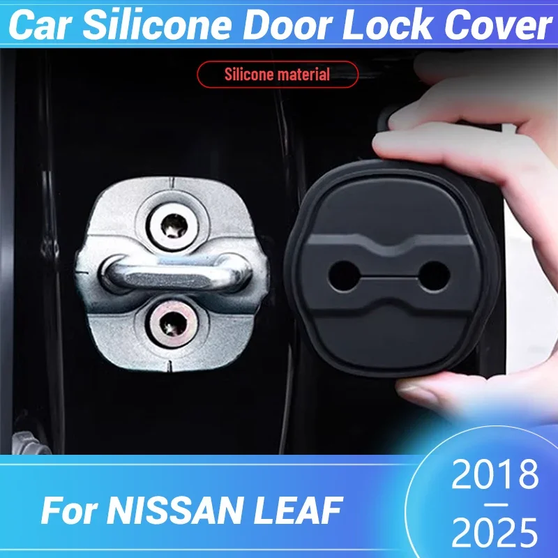 

For NISSAN LEAF 2018-2025 Car Door Lock Silicone Buckle Protector Cover Car Door Latch Anti-collision Silence Accessories