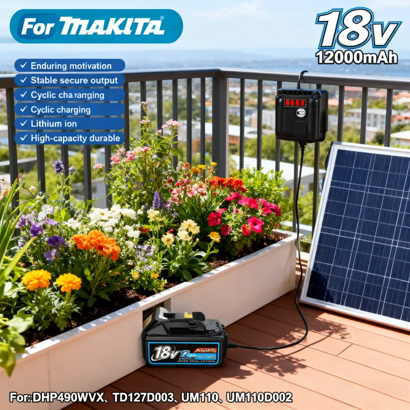 Genuin 12.0Ah 18V ✅ Cycling charging Lithium-Ion for MAKITA Electric tool for DGA404 DDF487 DTW700C BL1860B BL1850B & More