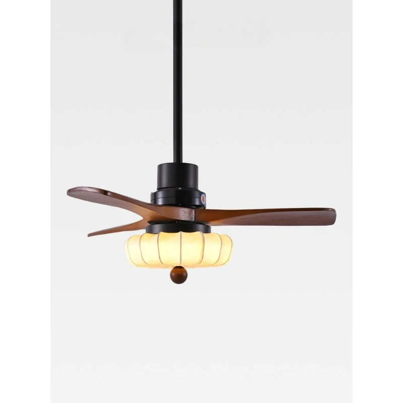 Walnut fan light medieval dining room bedroom eye protection full spectrum fabric study lamp