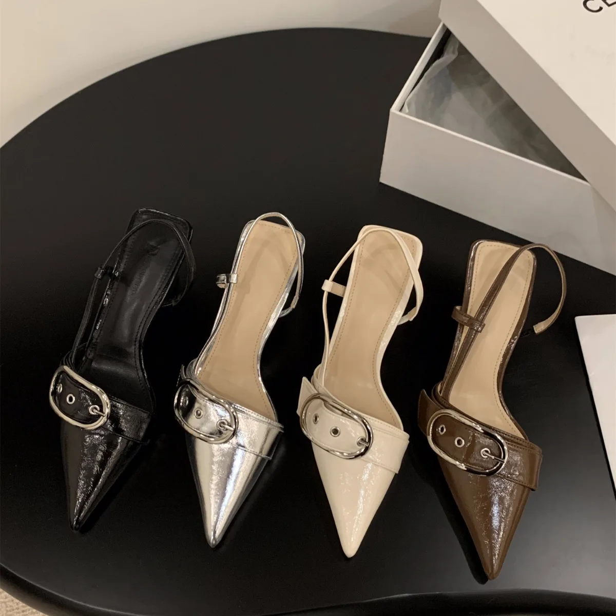 

2025 Spring&Summer women's sexy high heels shoes fashion sandal Pointed toe thin heels