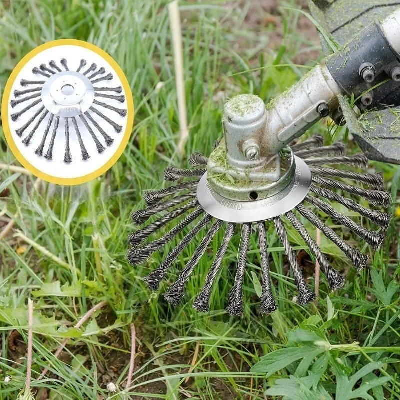 

Professional Wire Weeding Brush Lawn Mower Replacement Parts Wear-resistant Grass Cutting Wire Wheel Brush Special Accessories