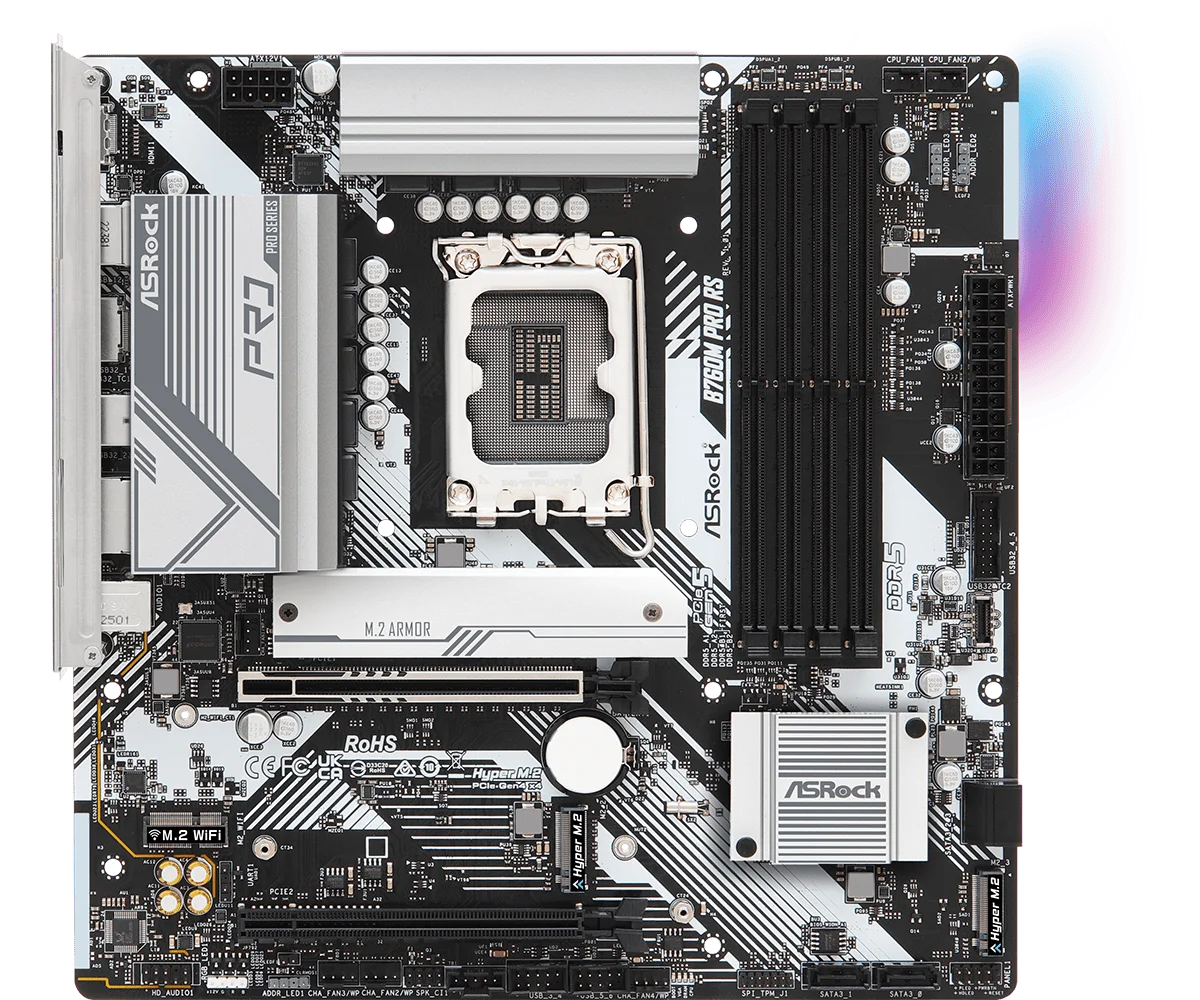 Placa-mãe ASRock B760M Pro RS  - Lga 1700 Ddr5 Itx Motherboard avaliação e preço