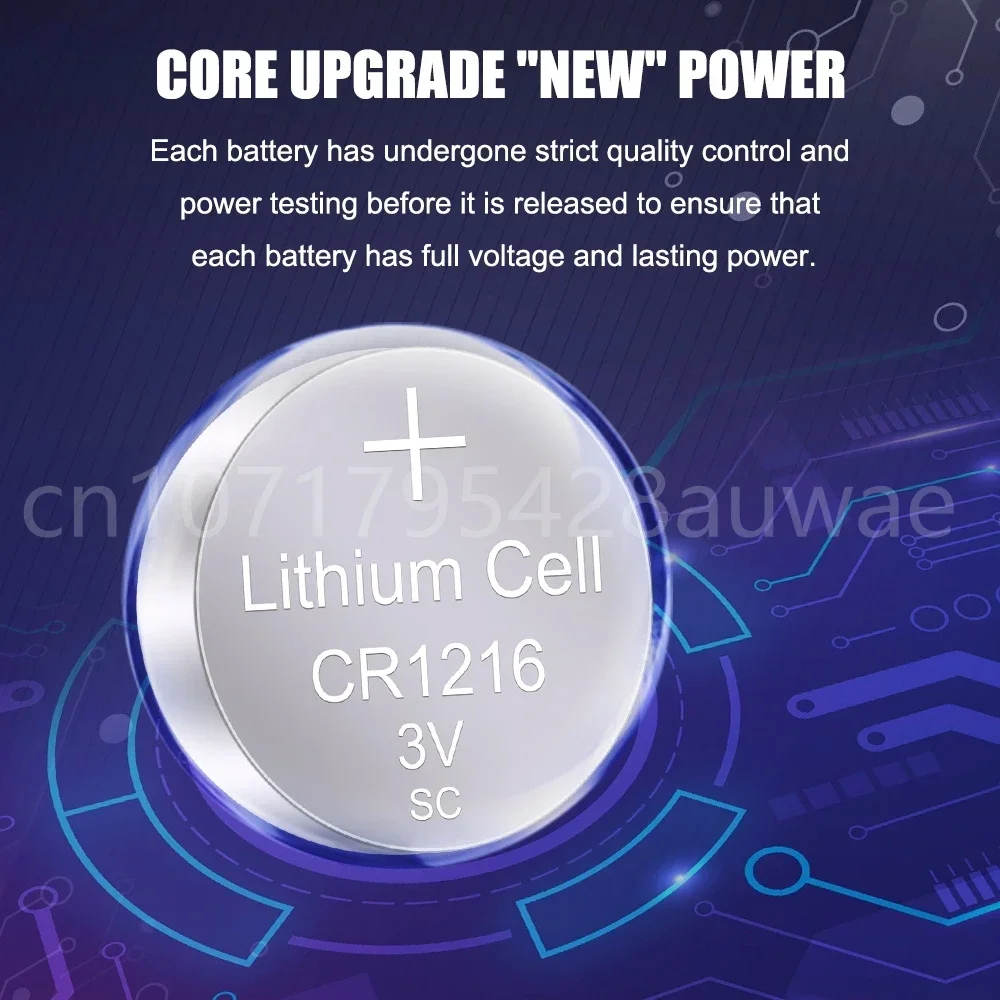 리모컨 컴퓨터 계산기용 리튬 리튬 이온 코인 셀 단추 배터리, CR 1216 시계, 50-200PCs, 3V CR1216