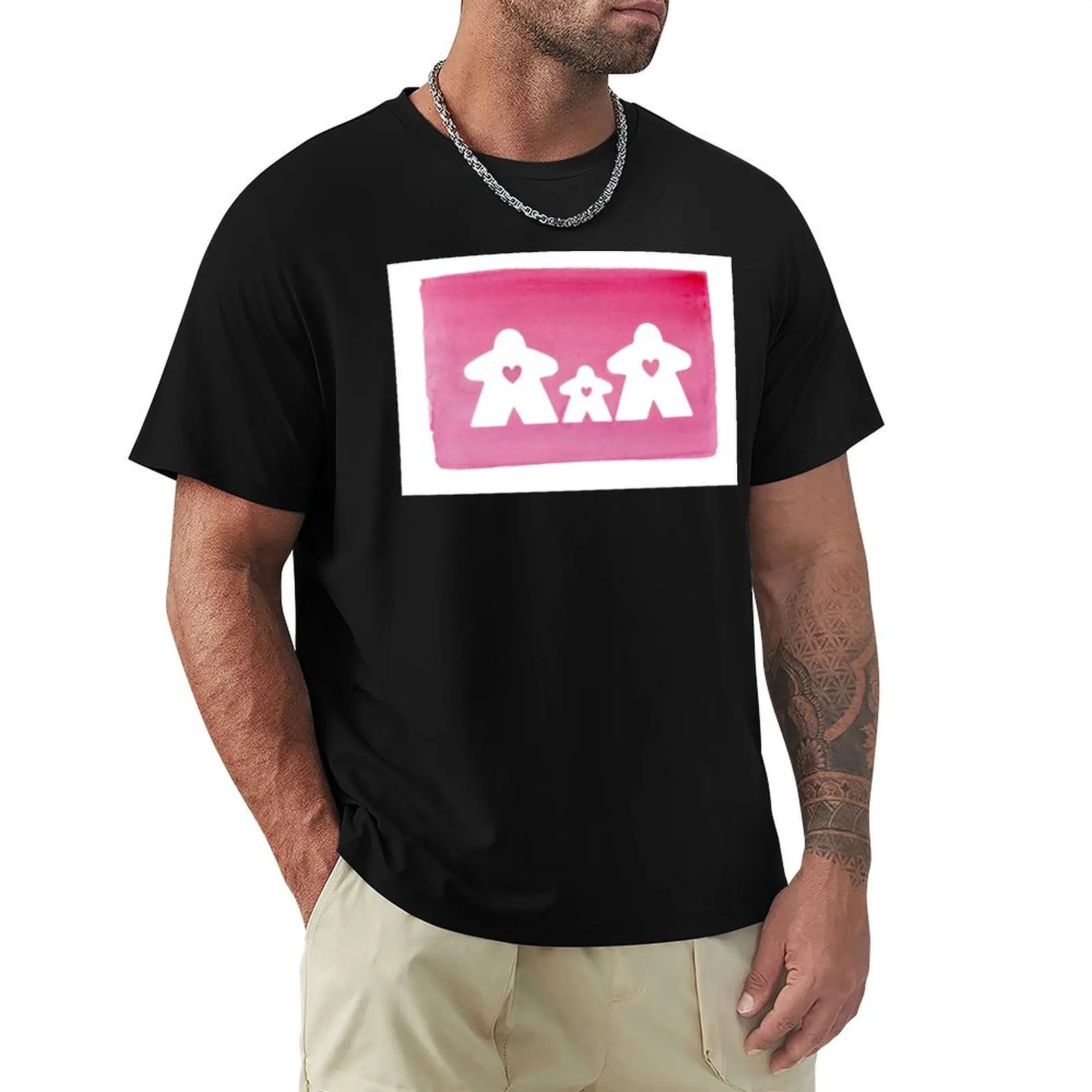 Pink Gamer Meeple Family T-Shirt Festival Party Tee Top