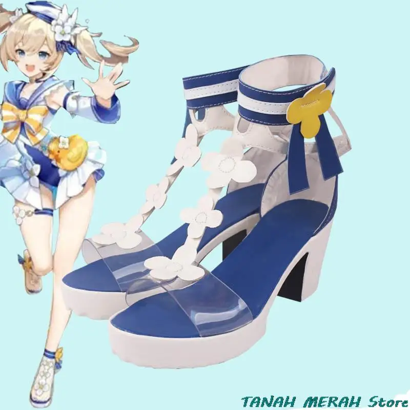 Anime Game Genshin Impact Barbara Gunnhildr Cosplay Costume Shine Concerto Wig Swimsuit Shoe Woman Sexy Summer Day Party Bikini