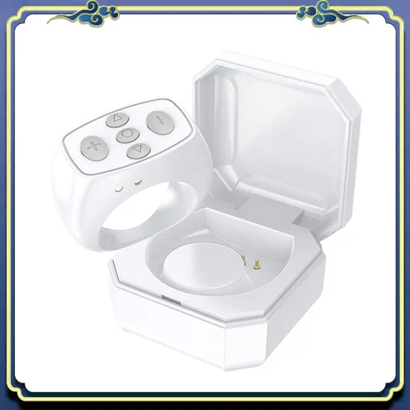 Portable Ring Mobile Phone Bluetooth Remote Control Mini Charging Case Camera Remote Shutter For Remote E-Book Page Turning B