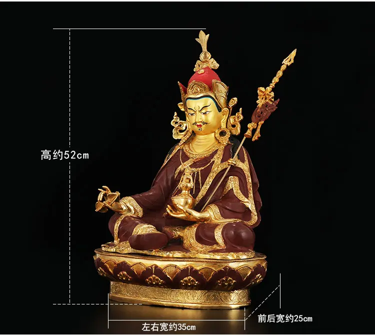 large GOOD  HOME Temple lobby efficacious Protection Nepal, Tibet GOLD Tantra Guru Padmasambhava buddha brass statue  52CM