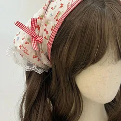 Garden style small fresh strawberry square hair circle girl day simple square towel large bowel circle Sen female sweet