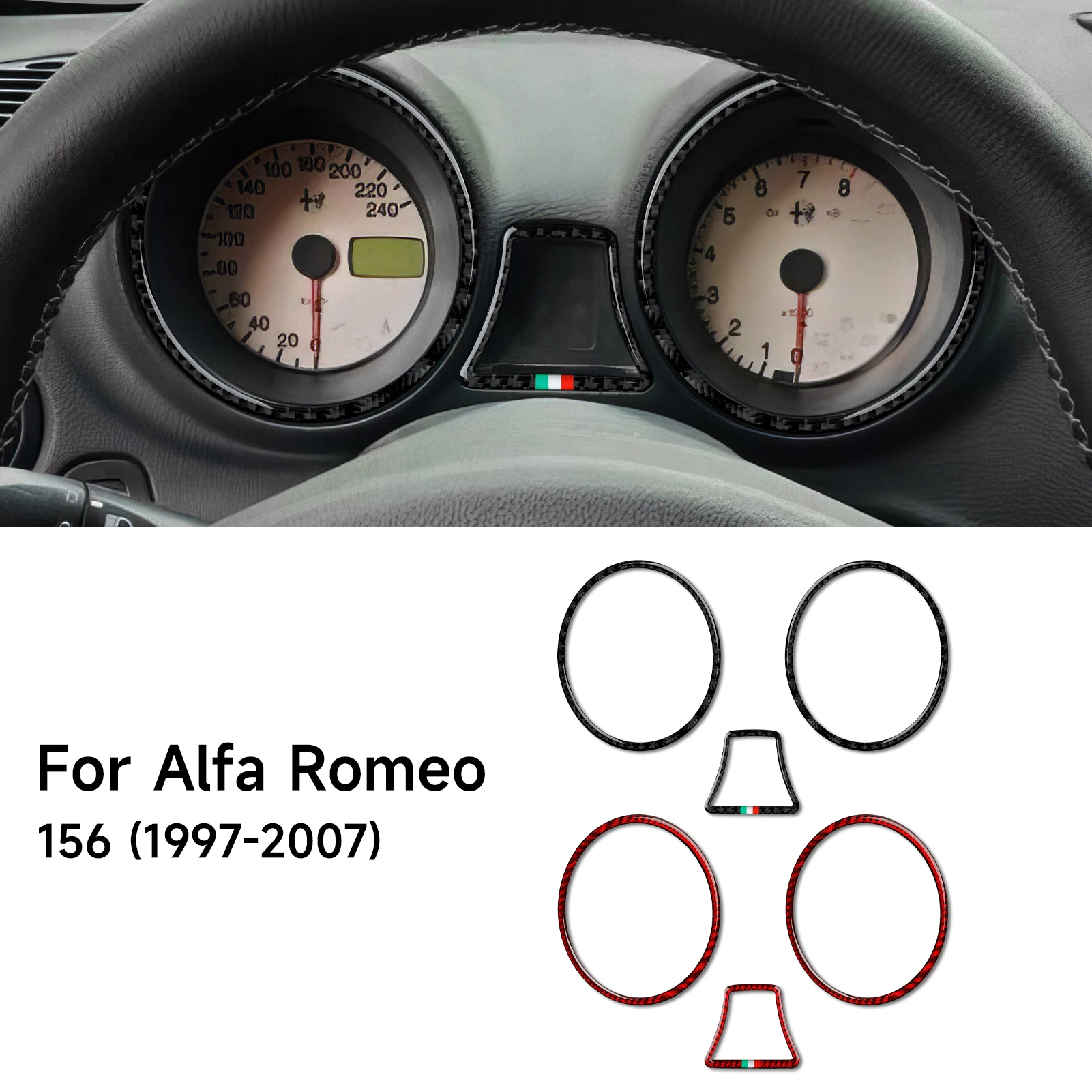 Car Dashboard Display Screen Panel Soft Carbon Fiber Interior Sticker For Alfa Romeo 156 (1997-2007) Trim Accessories