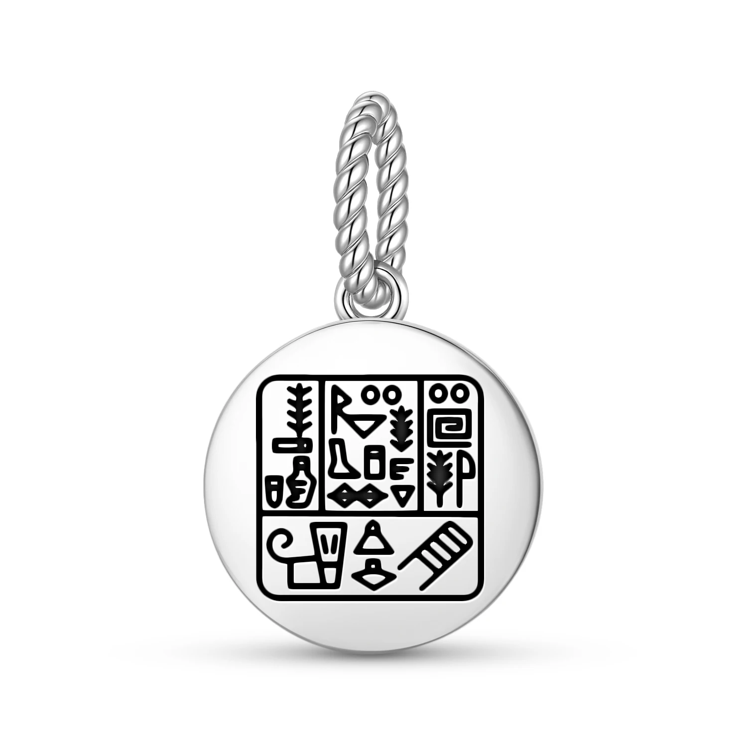 シュメール語の楔形文字ペンダント-925-スターリングシルバー-シンボル-チャーム-ビーズ-女性用-ブレスレット-ネックレス-ジュエリー-人気