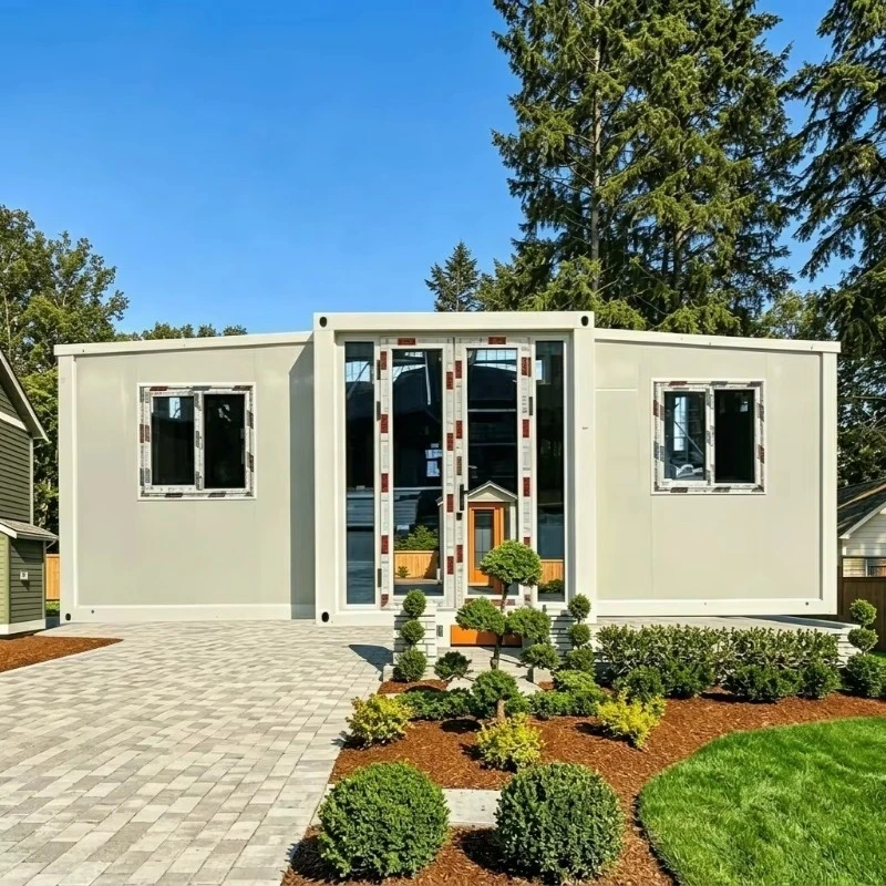 Double Wing Folding Container House Demountable Steel Structure Fire Resistant Prefab Room For Commercial Residential Use