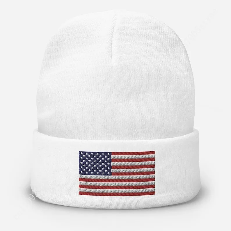 American Flag Beanie Men Women Embroidered Knit Hat Beanies Warm Winter Caps Soft Skull Cap Fashion Ski Hats Knitted Hat 6