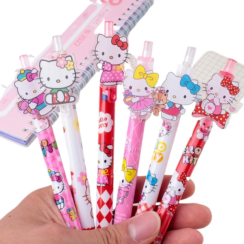 

New Hello Kitty Sanrio cartoon cute children's patch pen Kawaii decorative stylus pen School supplies Stationery wholesale gift