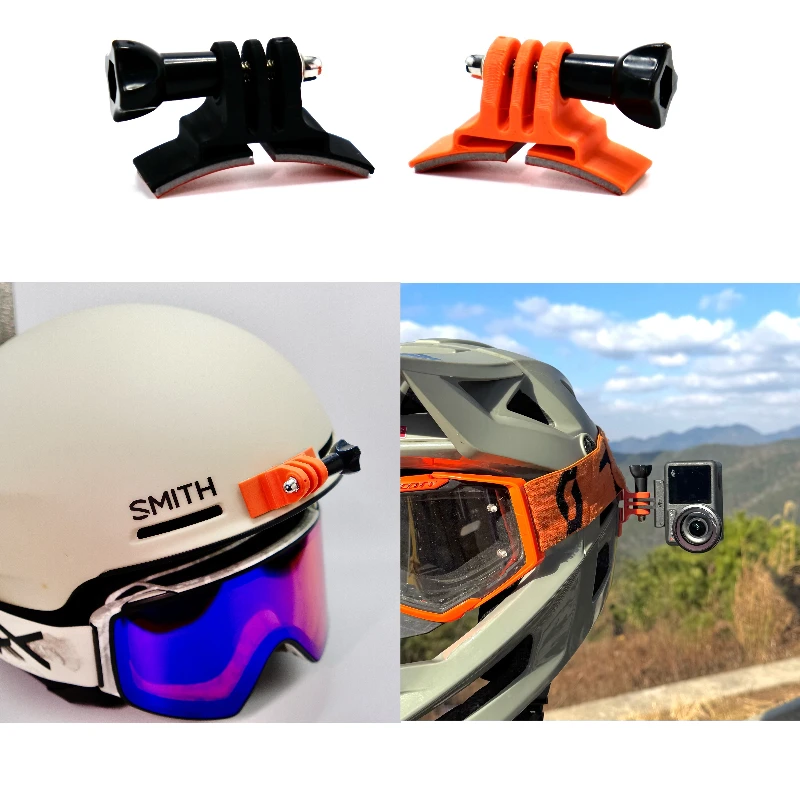 Climbing Helmet Side-mounted Camera Holder Curved Adhesive Base Fixing Mount Bracket for GoPro/DJI insta Outdoor FPV Shooting