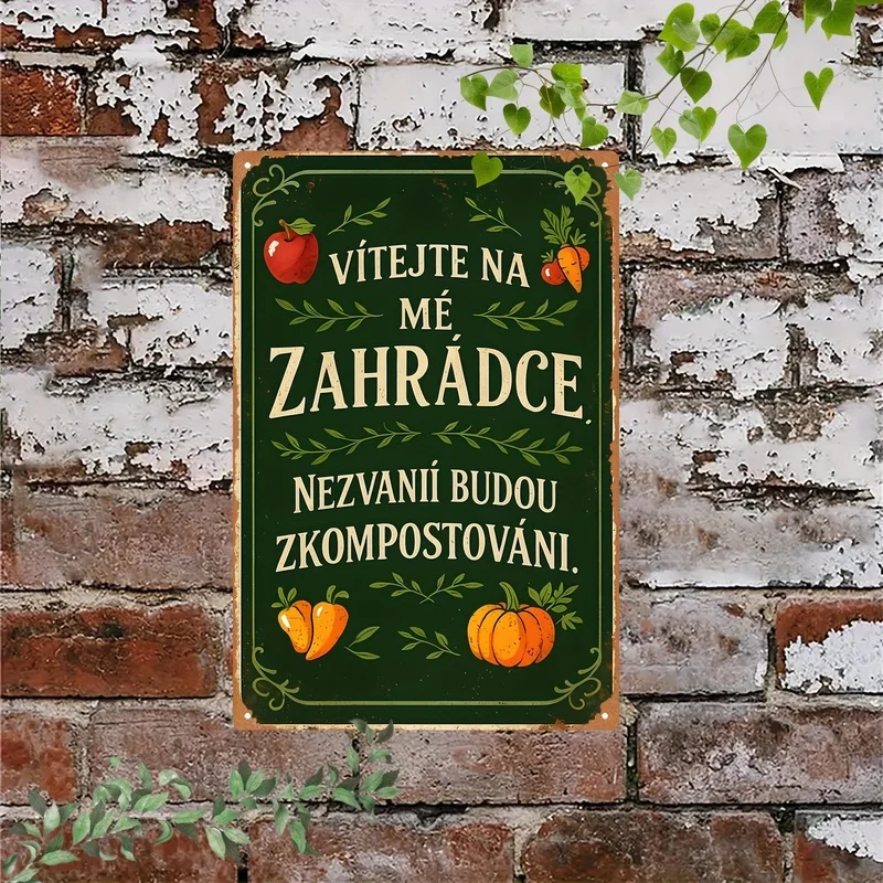 2D Flat Vintage Czech Easter Metal Wall Plaque, 20x30cm Retro Tin Sign Wall Art Decor