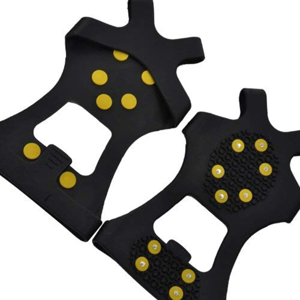 Outdoor Sports Metal Studs Crampons Elastic Black Silicone Ice Traction Anti-Slip Snow Grips