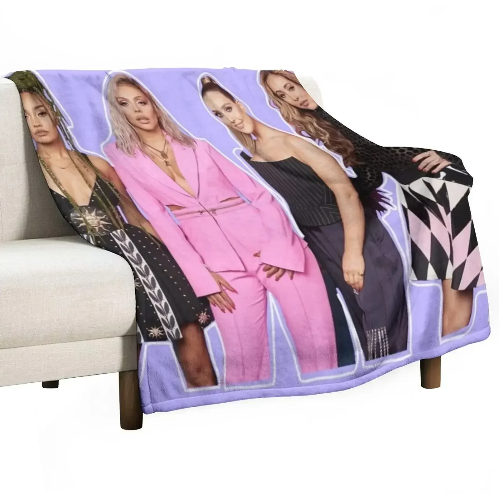 

Little Mix, Purple edit Throw Blanket Camping Summer Beddings Flannel Blankets