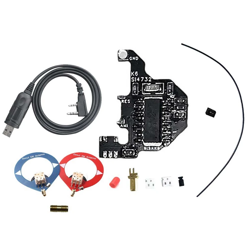 SI4732 Shortwave Modification Module+2Xdonut Antenna+Programming Cable For Quansheng UVK5/UVK6 Dual Antenna Solution