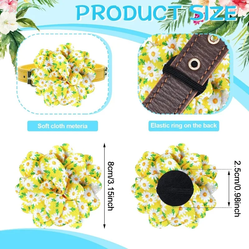 150 قطعة من طوق القوس على شكل زهرة الكلب، ملحقات ربطة القوس فيونكة الجرو للكلاب الصغيرة والمتوسطة والكبيرة والقطط متعددة الألوان من الشيفون