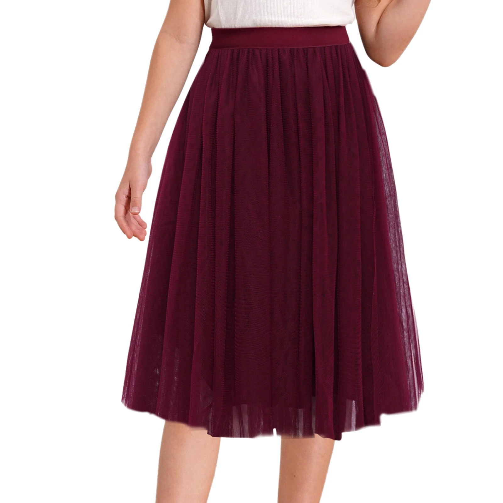 Magiczna Dziewczyna Tiulowa Spódnica z Wysokim Stanem, Potrójna 3-warstwowa Linia A z Miękką Podszewką, Idealna na Urodziny i Wesela