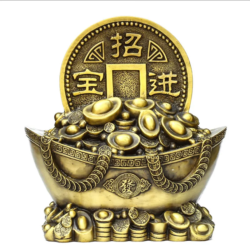 Home Worship Buddha Coin Brass Ingot Ornament